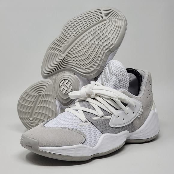 Adidas Harden Vol. 4 White Grey 2019 Basketball Shoes Men's Size 6.5 EF9653 New